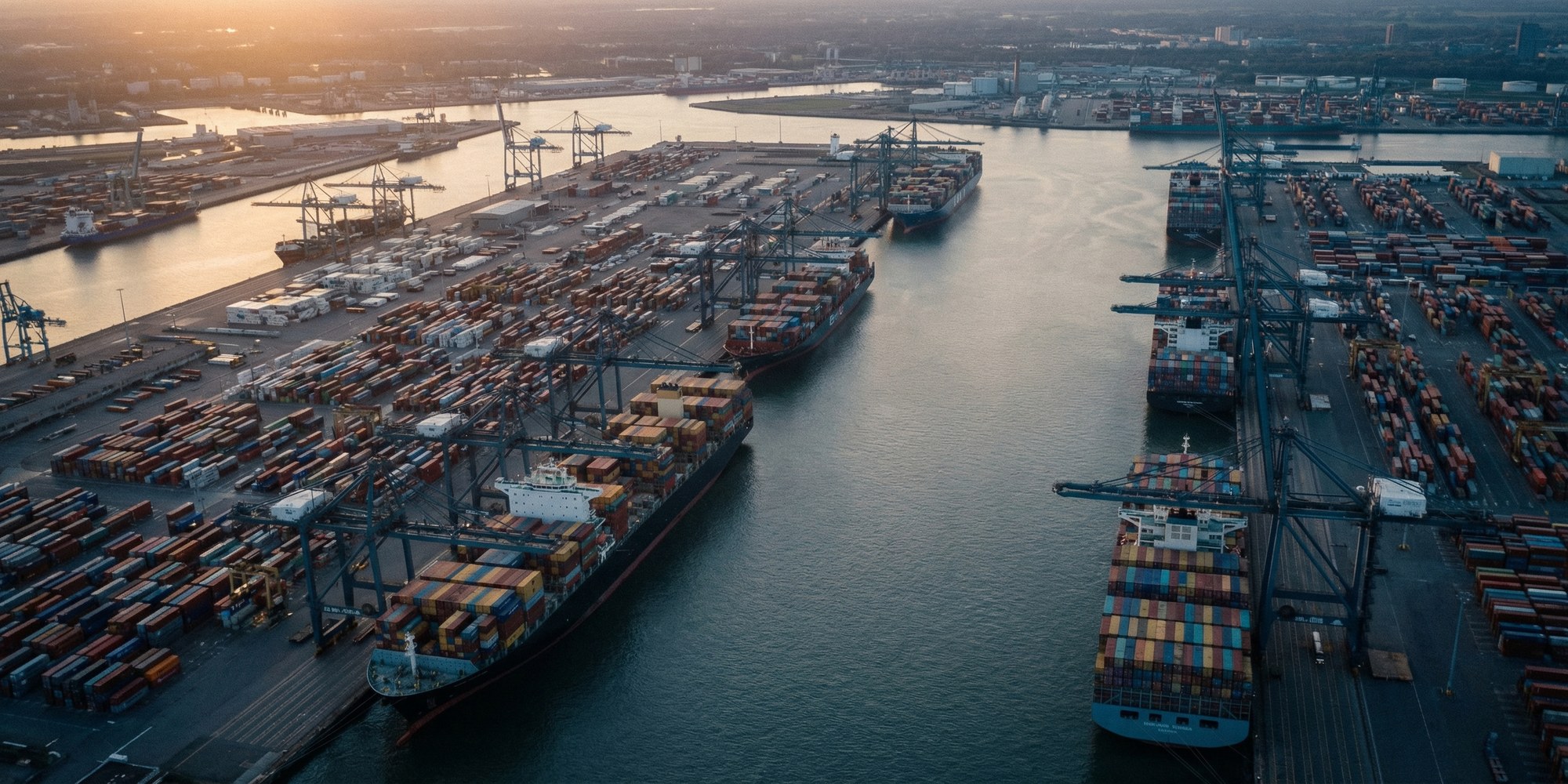 European shipping port representing US-Spain trade embargo dispute